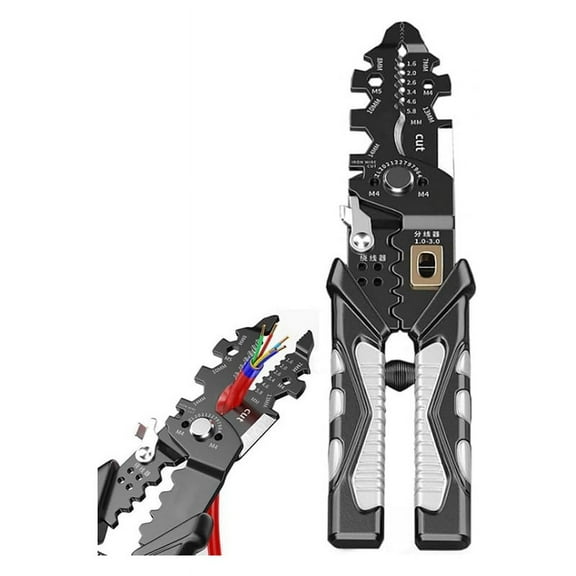 1PCS Multifunctional Wire Stripper Crimper Cable Cutter Pliers, 25-In-1 Wire Stripping Tool, Electrici