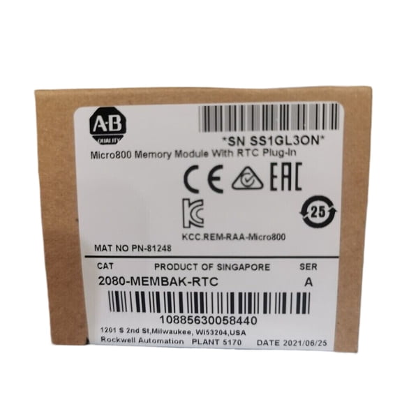 1PCS NEW Original Allen Bradley 2080-MEMBAK-RTC Memory Module With RTC Plug-In