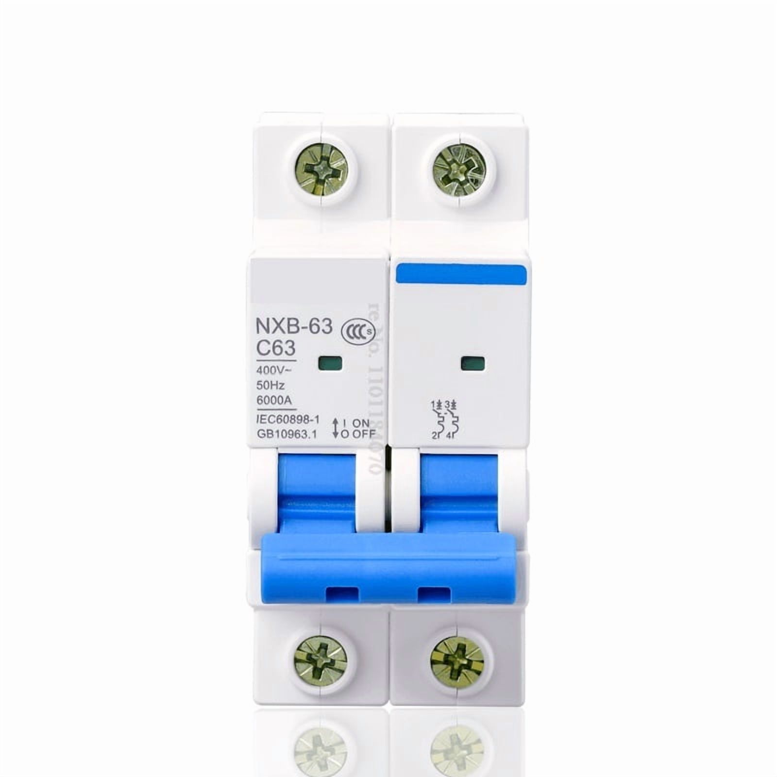 1PCS NXB-63 2P AC MCB C Curve 400V 10A 16A 20A 25A 32A 40A 63A Mini Circuit Breaker DZ47 Din Rail