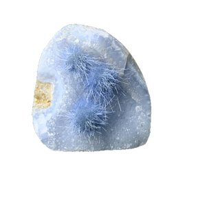 1PCS Natural Blue Lace Agate Ball Crystal Cluster Raw Mineral Specimen, Decorative Rough Stone Ornament for Home Display & Geological Collection