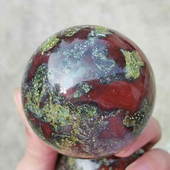 1PCS Natural dragon blood stone ball quartz crystal sphere 45mm+ decor healing