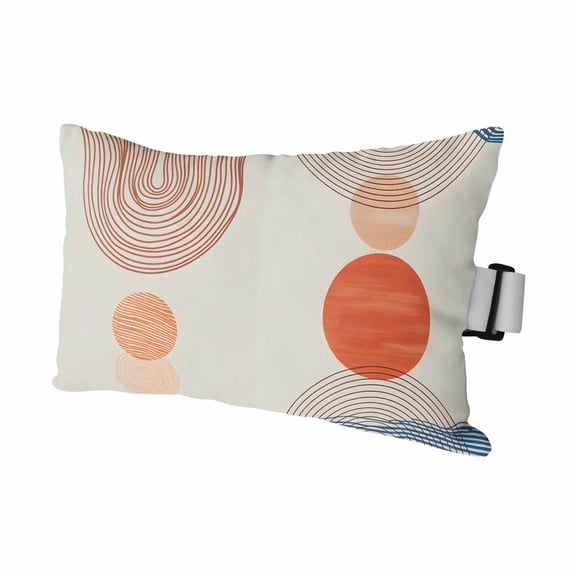 1PCS Outdoor Pillow for Chaise Lounge Chair Abstract Terracotta Sun Curve Art Waterproof Headrest Cushion with Insert Boho Minimalist Art Adjustable Lumbar Pillow for Beach Patio Poolside Office