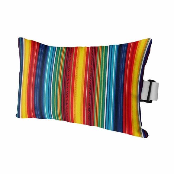 1PCS Outdoor Pillow for Chaise Lounge Chair Boho Ethnic Mexican Stripes Waterproof Headrest Cushion with Insert Native Colorful American Stripe Lumbar Pillow for Beach Patio Poolside Office