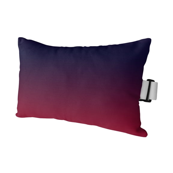 1PCS Outdoor Pillow for Chaise Lounge Chair Burgundy Red Gradient Ombre Waterproof Headrest Cushion with Insert Dark Maroon Shadow Adjustable Lumbar Pillow for Beach Patio Poolside Office,11x16in
