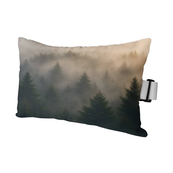 1PCS Outdoor Pillow for Chaise Lounge Chair Forest Pine Tree Mountain Waterproof Headrest Cushion with Insert Rustic Natural Landscape Adjustable Lumbar Pillow for Beach Patio Poolside Office,11x16in