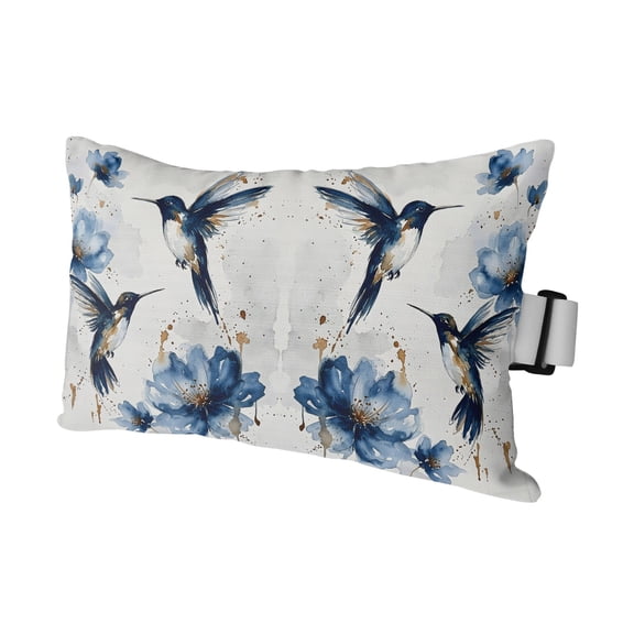 1PCS Outdoor Pillow for Chaise Lounge Chair Hummingbird Bird Blue Flower Gradient Waterproof Headrest Cushion with Insert Abstract Gold Splatter Lumbar Pillow for Beach Patio Poolside Office