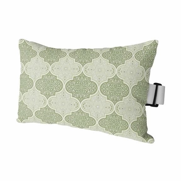 1PCS Outdoor Pillow for Chaise Lounge Chair Moroccan Traditional Geometric Style Waterproof Headrest Cushion with Insert Vintage Ethnic Texture Adjustable Lumbar Pillow for Beach Patio,11x16in