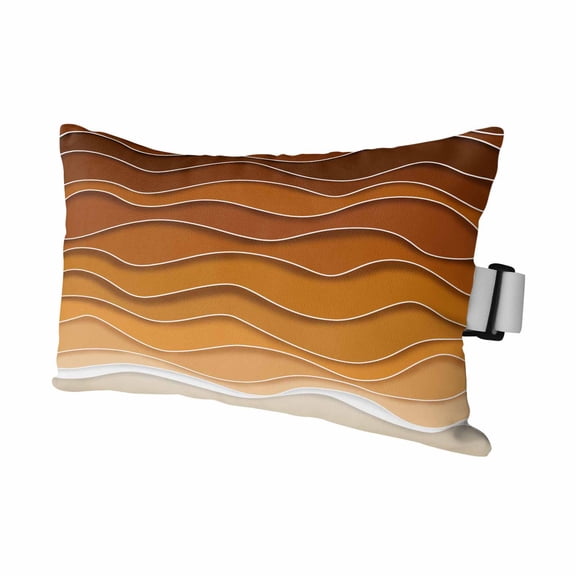 1PCS Outdoor Pillow for Chaise Lounge Chair Orange Gradient Water Ripple Waterproof Headrest Cushion with Insert Summer Beach Sand Adjustable Lumbar Pillow for Beach Patio Poolside Office,11x16in
