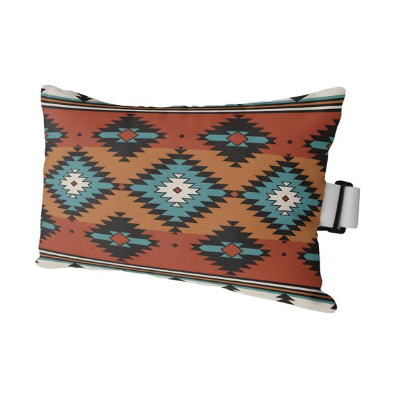 1PCS Outdoor Pillow for Chaise Lounge Chair Retro Aztec Ethnic Geometric Waterproof Headrest Cushion with Insert Abstract Bohemian Tribal Totem Adjustable Lumbar Pillow for Beach Patio,11x16in
