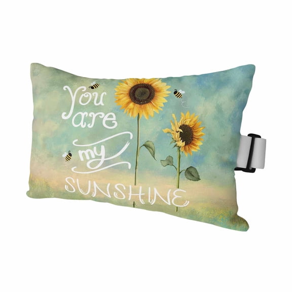 1PCS Outdoor Pillow for Chaise Lounge Chair Watercolor Farm Sunflowers Waterproof Headrest Cushion with Insert You Are My Sunshine Adjustable Lumbar Pillow for Beach Patio Poolside Office,11x16in