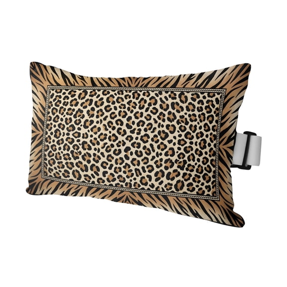 1PCS Outdoor Pillow for Chaise Lounge Chair Wildlife Leopard Spots Tiger Print Waterproof Headrest Cushion with Insert Animal Brown Texture Adjustable Lumbar Pillow for Beach Patio Poolside Office
