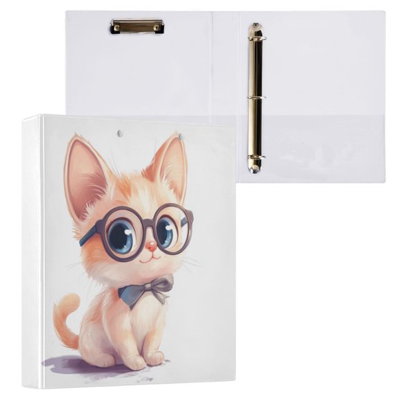 1PCS PVC Hard D-Ring 3 Hole Folder Multifunctional Writing Board File Binder Adorable Dog