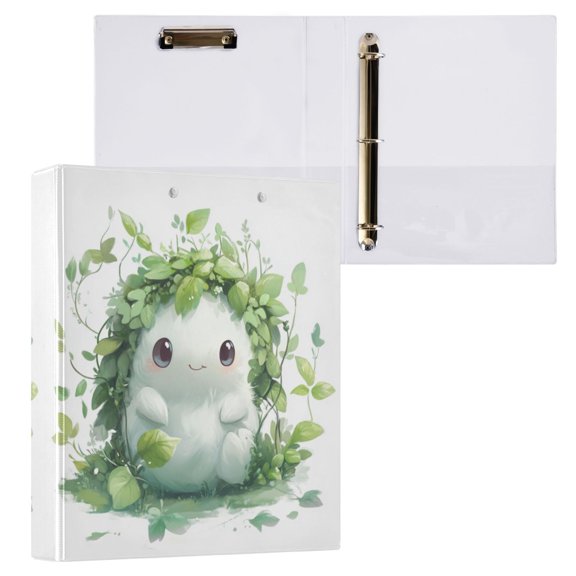 1PCS PVC Hard D-Ring 3 Hole Folder Multifunctional Writing Board File Binder Beautiful Cartoon Monster