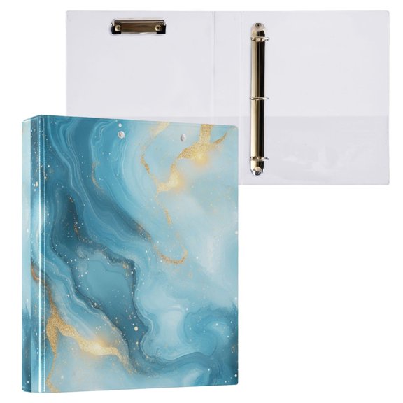 1PCS PVC Hard D-Ring 3 Hole Folder Multifunctional Writing Board File Binder Beautiful Marble
