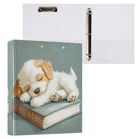 1PCS PVC Hard D-Ring 3 Hole Folder Multifunctional Writing Board File Binder Book Dog