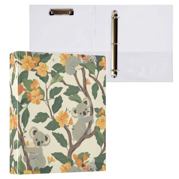 1PCS PVC Hard D-Ring 3 Hole Folder Multifunctional Writing Board File Binder Cute Raccoon