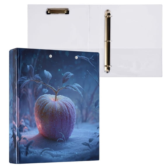 1PCS PVC Hard D-Ring 3 Hole Folder Multifunctional Writing Board File Binder Frozen Apple