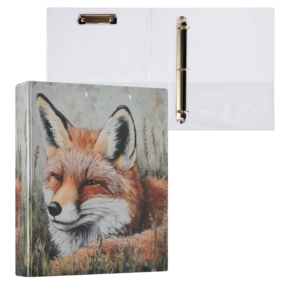 1PCS PVC Hard D-Ring 3 Hole Folder Multifunctional Writing Board File Binder Orange Big Fox