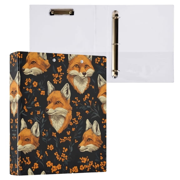 1PCS PVC Hard D-Ring 3 Hole Folder Multifunctional Writing Board File Binder Orange Fox