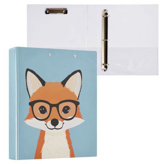 1PCS PVC Hard D-Ring 3 Hole Folder Multifunctional Writing Board File Binder Orange Fox
