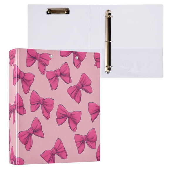 1PCS PVC Hard D-Ring 3 Hole Folder Multifunctional Writing Board File Binder Pink Butterfly Cute