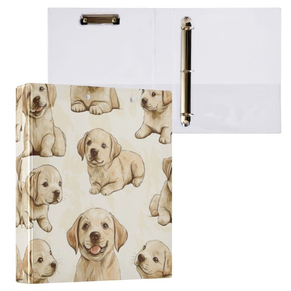 1PCS PVC Hard D-Ring 3 Hole Folder Multifunctional Writing Board File Binder Pretty Cute Dog