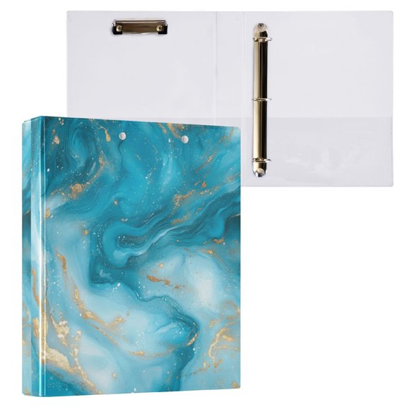 1PCS PVC Hard D-Ring 3 Hole Folder Multifunctional Writing Board File Binder Pretty Marble Pattern