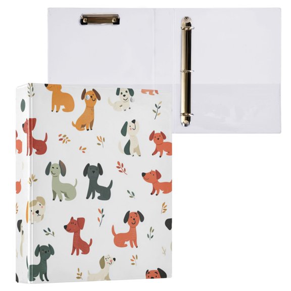1PCS PVC Hard D-Ring 3 Hole Folder Multifunctional Writing Board File Binder Super Cute Puppy