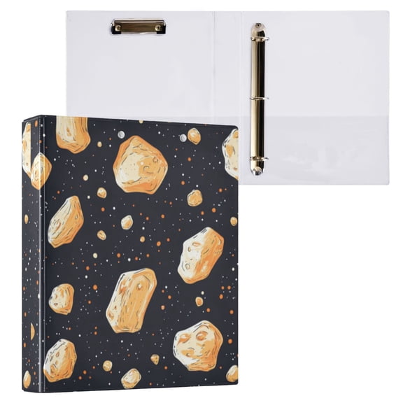 1PCS PVC Hard D-Ring 3 Hole Folder Multifunctional Writing Board File Binder Yellow Stone