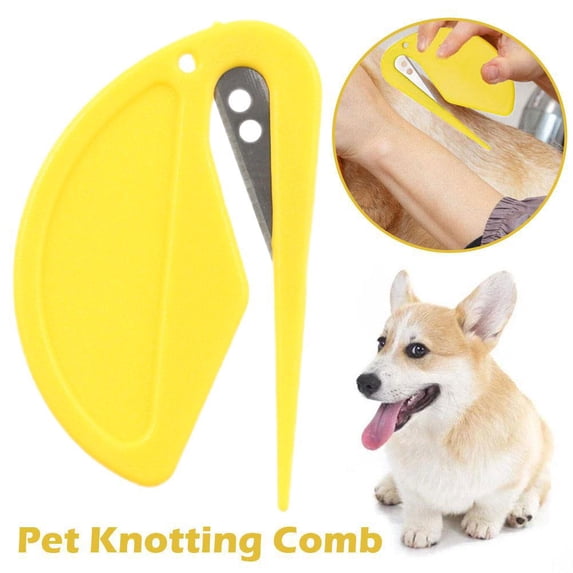 1PCS Pet Dematting Comb, 3-in-1 Knotting Hair Removal Tool for Dogs Cats, Professional Mat Remover with Ergonomic Handle for Long Hair