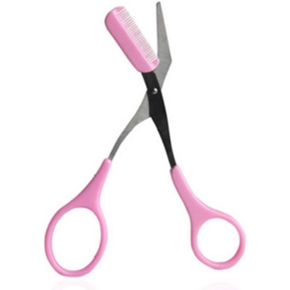 1PCS Pink Eyebrow Shaving Scissors Comb for Girls Women Make Up and Get A Perfect Camber