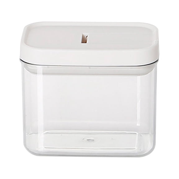 1PCS Plastic Sealed Jar for Kitchen Household Snacks Grains Storage Tank - Airtight Container with Four-Sided Lock Lid & Rubber Gasket - Stackable Flat Shape for Space Saving - Leak Proof -500ml