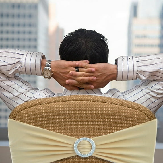 1PCS Elastic Chair Sashes with Adjustable Buckle Slider, Stretchable Chair Cover Bands for Wedding Decorations, Banquet Reception Party Ceremony Chair Bows, Universal Fit Polyester Chair Ties