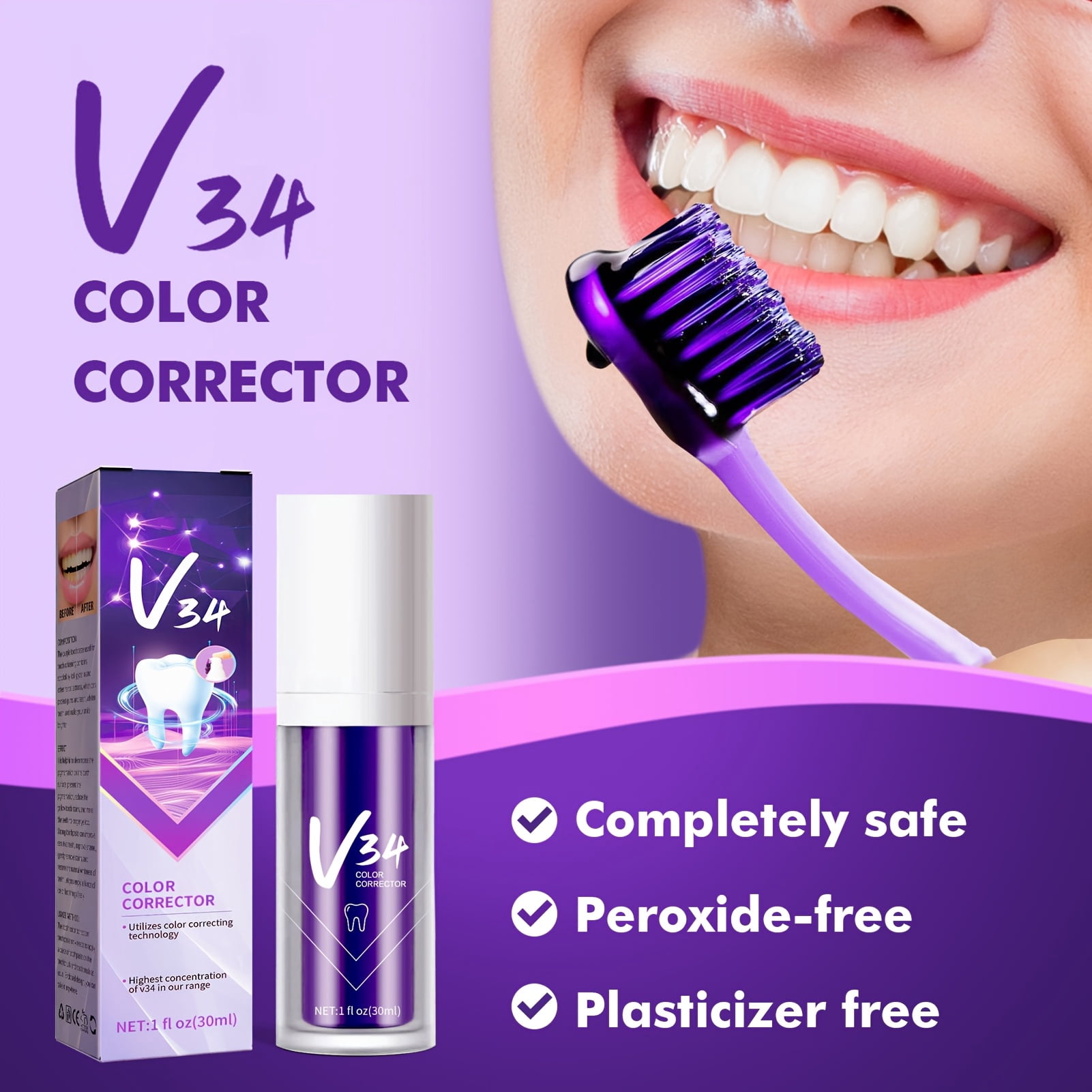 1PCS Purple ToothpasteExperience The Magic Of Color Wheel Toothpaste ...