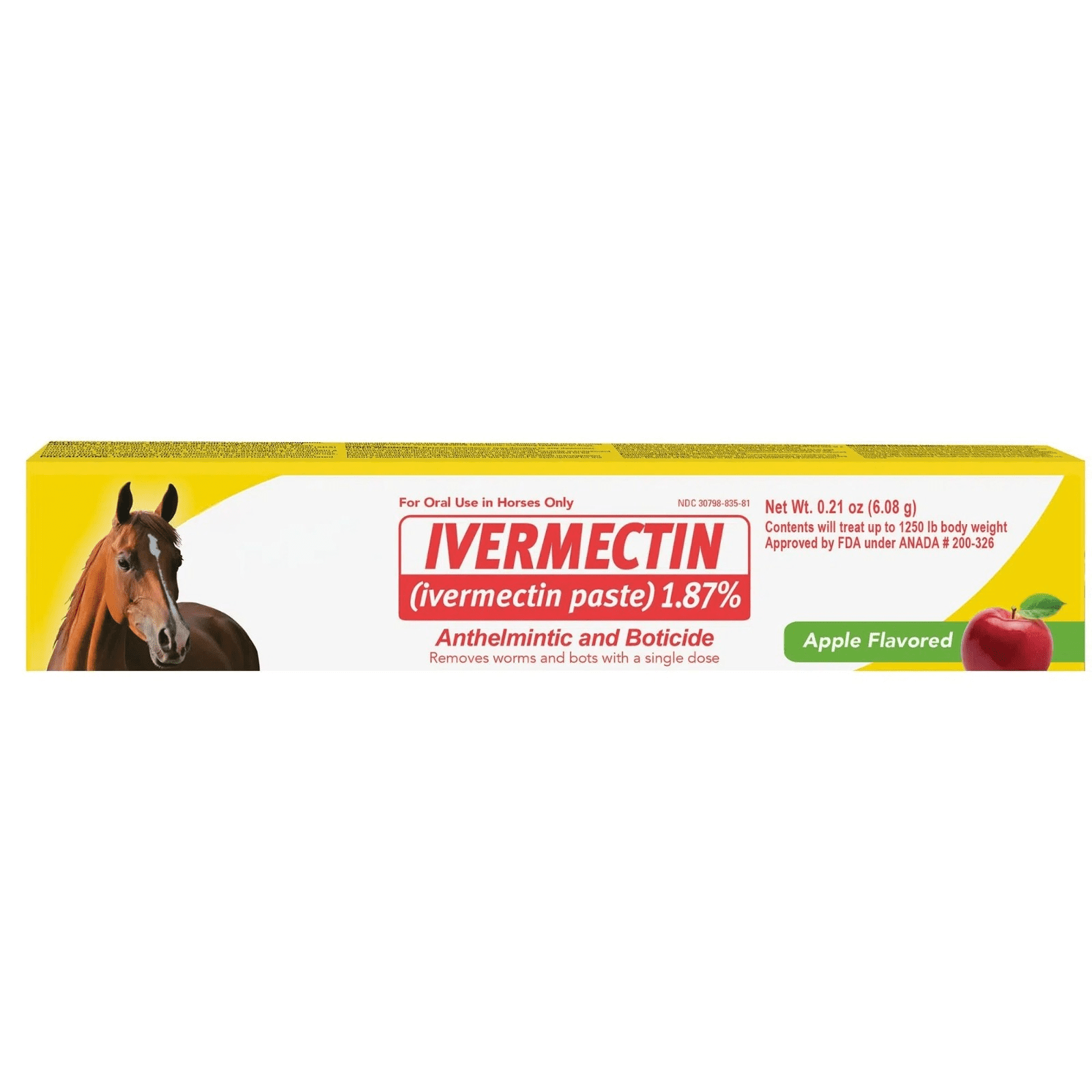 1PCS Pyrantel Paste Wormer, Apple Flavored Horse Dewormer control of ...