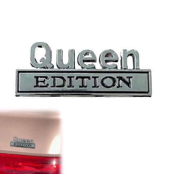 1PCS Queen Edition 3D Emblem Sticker, 2026 New Queen Edition Emblem, Old Man Edition Car Emblem, Funny Edition License Plate Frame, Easy Stick, for Car Truck SUV