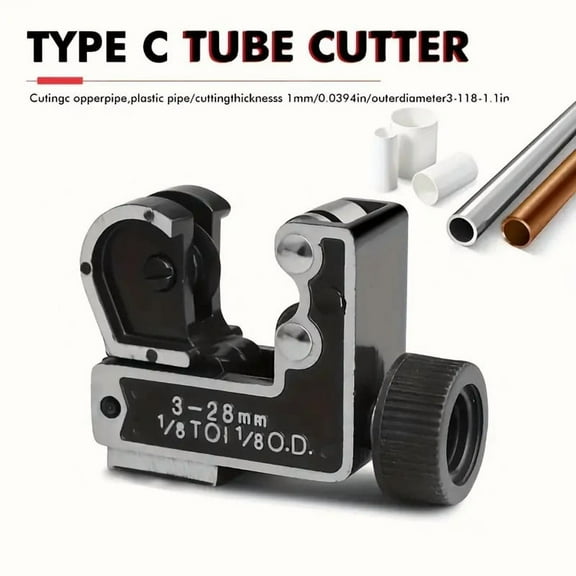 DEXIMRO Mini Pipe Cutter Tool 1/8 to 1-1/8 inch (3-28mm) Tube Cutter for Copper, Brass, Aluminum Pipe for Plumbing, HVAC Work, Automotive Repairs, DIY Projects