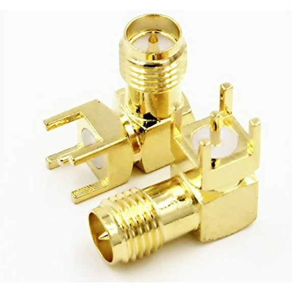 1PCS RP-SMA Female Plug Center Right Angle Solder PCB Mount RF Connector Quick USA Shipping