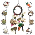 thumbnail image 1 of 1PCS Rabbit Toys, Bunny Chew Toys for Rabbits, Grinding Teeth for Rabbit, Natural Handmade Rabbit Cage Hanging Toys and Treats for Rabbits Guinea Pigs Hamsters Gerbils Rats, 1 of 8