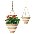 1PCS Rattan Hanging Planter Baskets Cone Shaped Plant Flower Pot