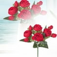 thumbnail image 1 of 1PCS Artificial Roses Bouquet - Real Touch Silk Flowers with Long Stems - Roses for Wedding Centerpieces, Bridal Party & Home Table Decor, 1 of 4