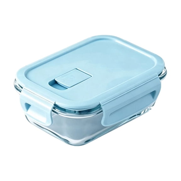 1PCS Rectangular Food Storage Container with Lid, Airtight Glass Meal Prep Container, Heat-Resistant Glass Container for Soup Leftover, Microwave, Dishwasher Freezer Safe, 5.8×4.2×1.88 in(S)