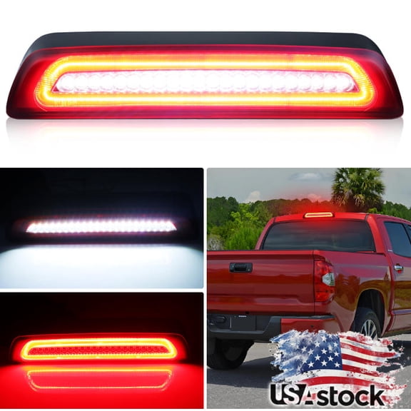 1PCS Red Lens Rear Light 3rd Third Brake Light Tail Light Reverse Backup Light Cargo Light W/LED For 2007 2008 2009 2010 2011 2012 2013 2014 2015 2016 2017 2018 2019 2020 2021 Toyota Tundra XK50