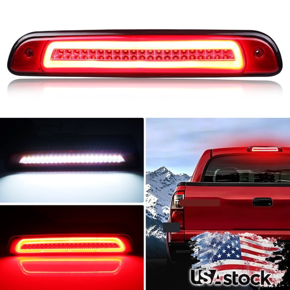 1PCS Red Lens Rear Light Strobe 3rd Third Brake Light Tail Light Reverse Light Backup Light Cargo Light Stop Light W/Red/White LED For 2000 2001 2002 2003 2004 2005 2006 Toyota Tundra