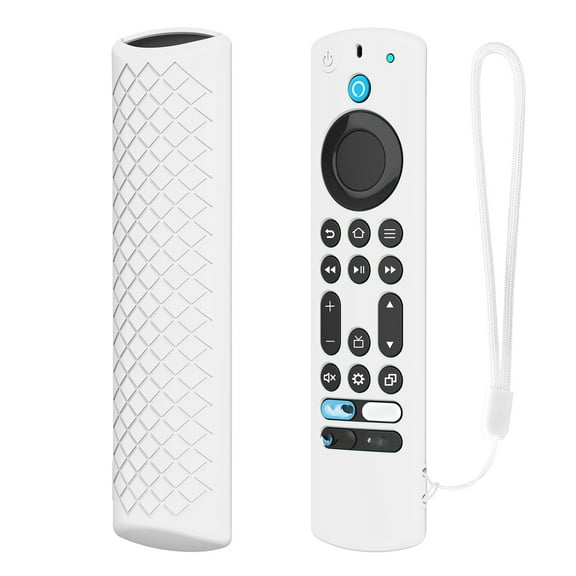 1PCS Remote Control Case Cover Compatible for Fire TV-4 Alexa, Smart TV Voice Remote Control Soft Silicone Sleeve Drop-proof Shell Holder with Hanging Rope(Case Only)