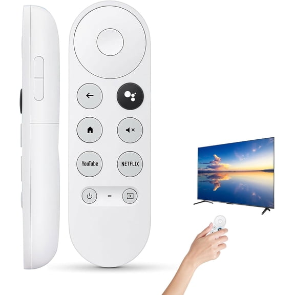 1PCS Replacement Voice Remote Control for Google Chromecast 4K Snow TV Remote with Shortcut Buttons for Chromecast with Google TV HD/4K G9N9N Voice Remote Controls Replacement (Remote Control Only)