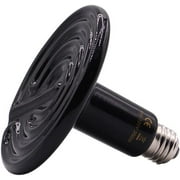1PCS Reptile Heat Lamp, Pet Infrared Ceramic Heater Emitter Appliances Lamp for Amphibian Pet Brooder Coop Incubating Chicken, Lizard Bearded Dragon Turtle Snake Terrarium Black