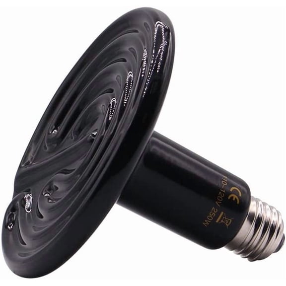 1PCS Reptile Heat Lamp, Pet Infrared Ceramic Heater Emitter Appliances Lamp for Amphibian Pet Brooder Coop Incubating Chicken, Lizard Bearded Dragon Turtle Snake Terrarium Black