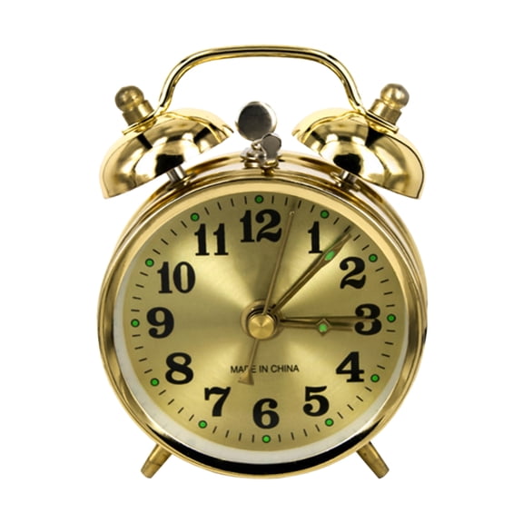 1PCS Retro Pure Copper Horseshoe Alarm Clock Home Decor Manual Wind Up Vintage Metal Clock Nostalgic Home Decor Piece
