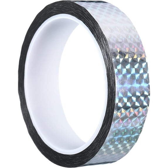 1PCS Self-Adhesive Holographic Reflective Tape Prism Tape Holographic Reflective Tape for Keep Birds Away, Craft Projects, DIY Art, Home, Daily Use, 15mmx30m